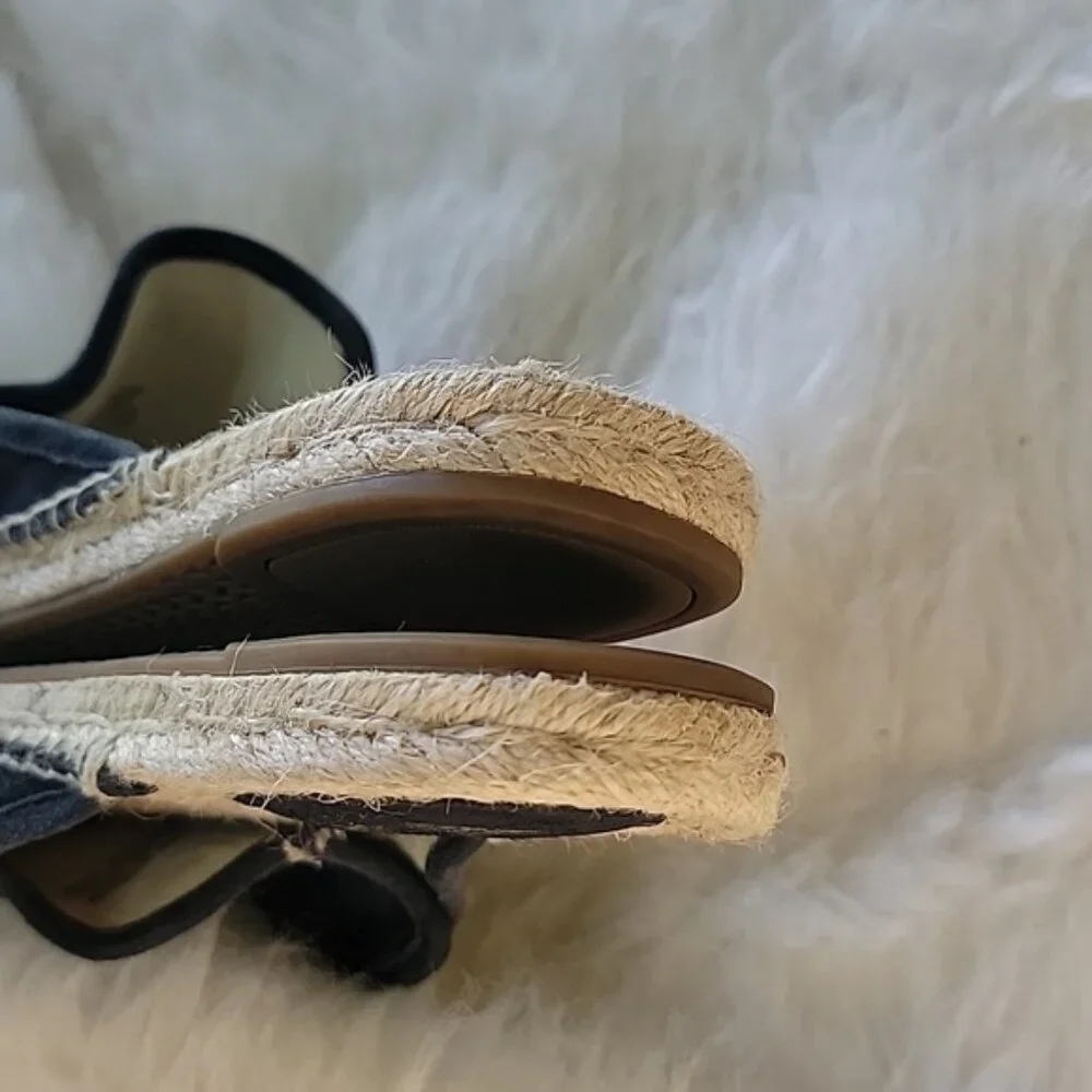 MICHAEL MICHAEL KORS Hastings Black Suede Slip On Flat Designer Mule Espadrilles